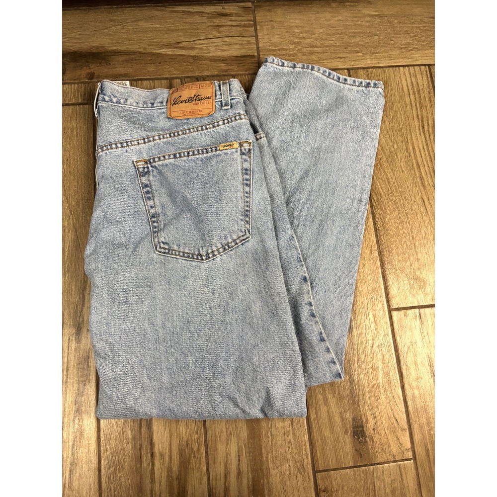 Levi Strauss Signature Jeans Mens 42x30 Regular Fit Light‎ Wash Denim